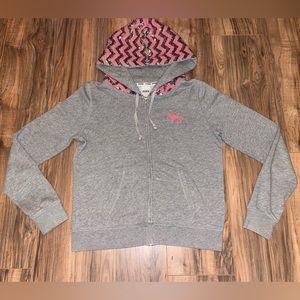 ❌❌SOLD❌❌ PINK - Chevron Bling Zip Up Hoodie - VGUC